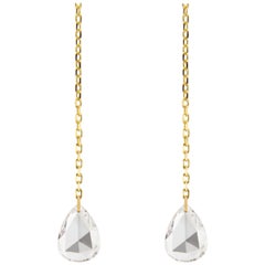 Jona Floating White Diamond 18 Karat Yellow Gold Earrings