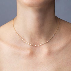 Collana Alex Jona con diamanti bianchi fluttuanti in oro giallo 18 carati