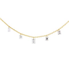 Jona Floating White Diamond 18 Karat Yellow Gold Necklace