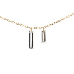 Jona Floating White Diamond Halskette aus 18 Karat Gelbgold