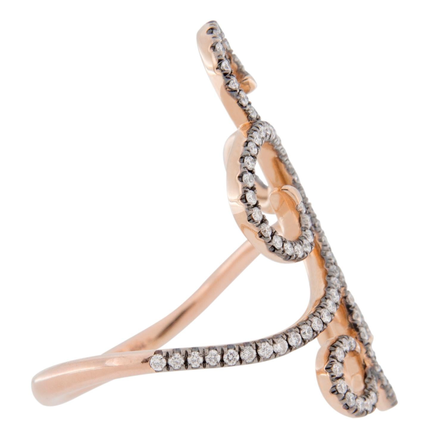 Jona Ghirigori White Diamond 18 Karat Pink Gold Ring In New Condition In Torino, IT