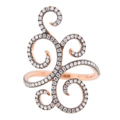 Jona Ghirigori White Diamond 18 Karat Pink Gold Ring