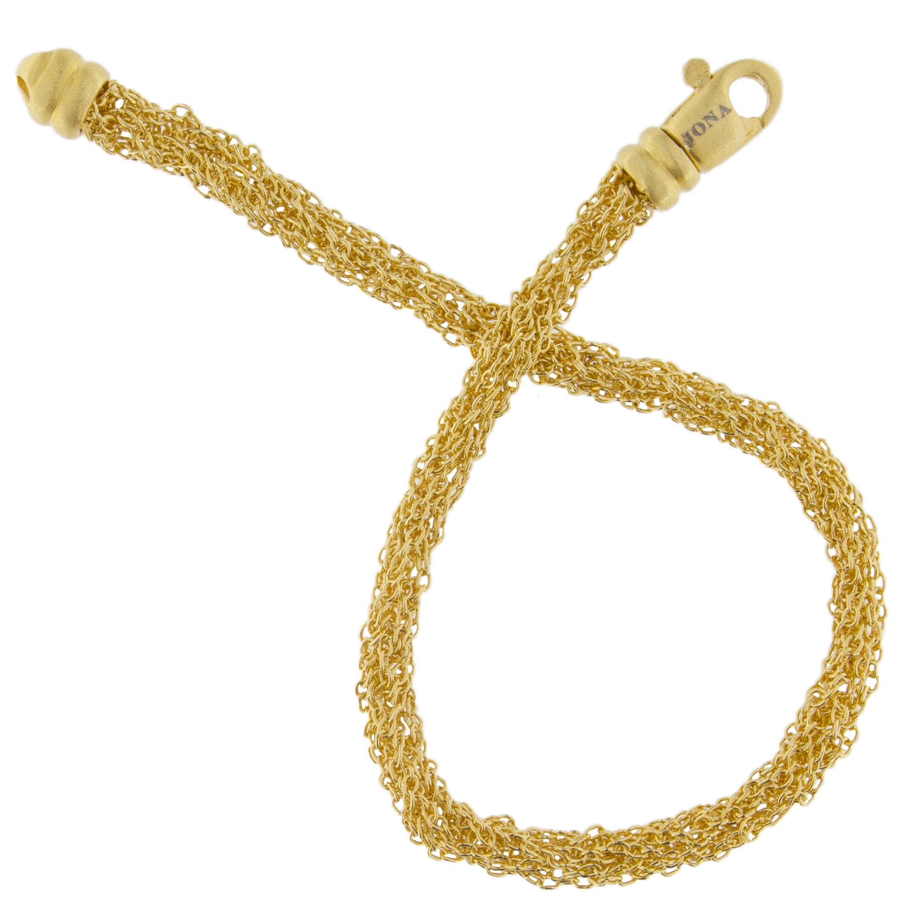 Women's or Men's Jona Gold-Plate Sterling Silver Woven Chain Bracelet