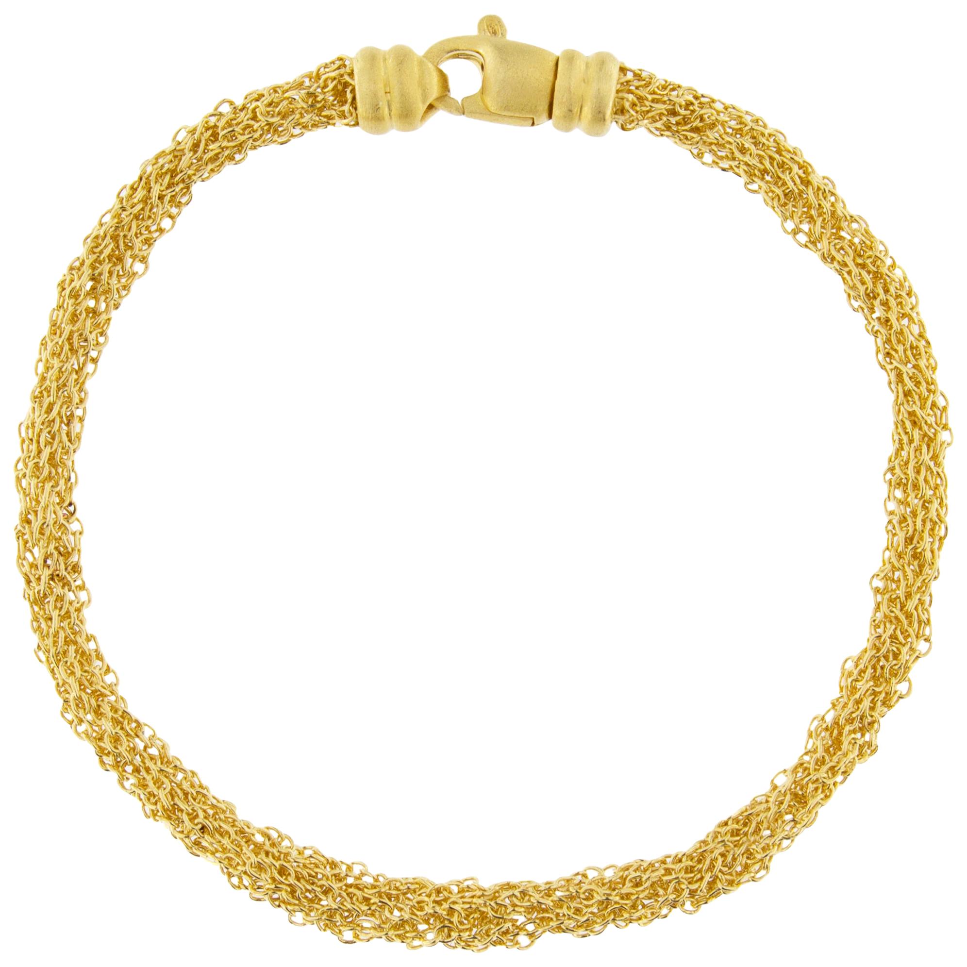 Jona GoldPlate Sterling Silver Woven Chain Bracelet at 1stDibs