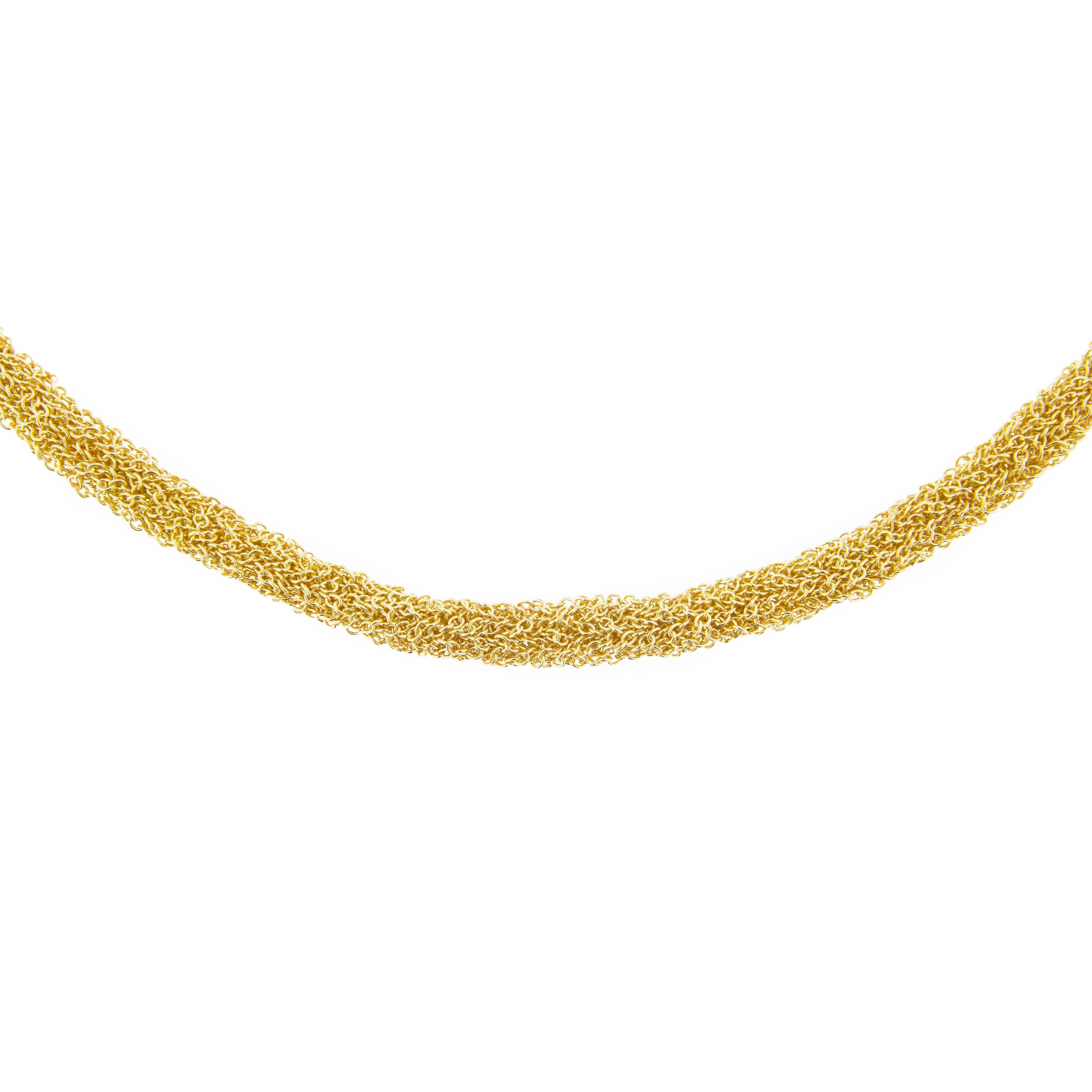 Jona Gold-Plate Sterling Silver Woven Chain Necklace In New Condition For Sale In Torino, IT
