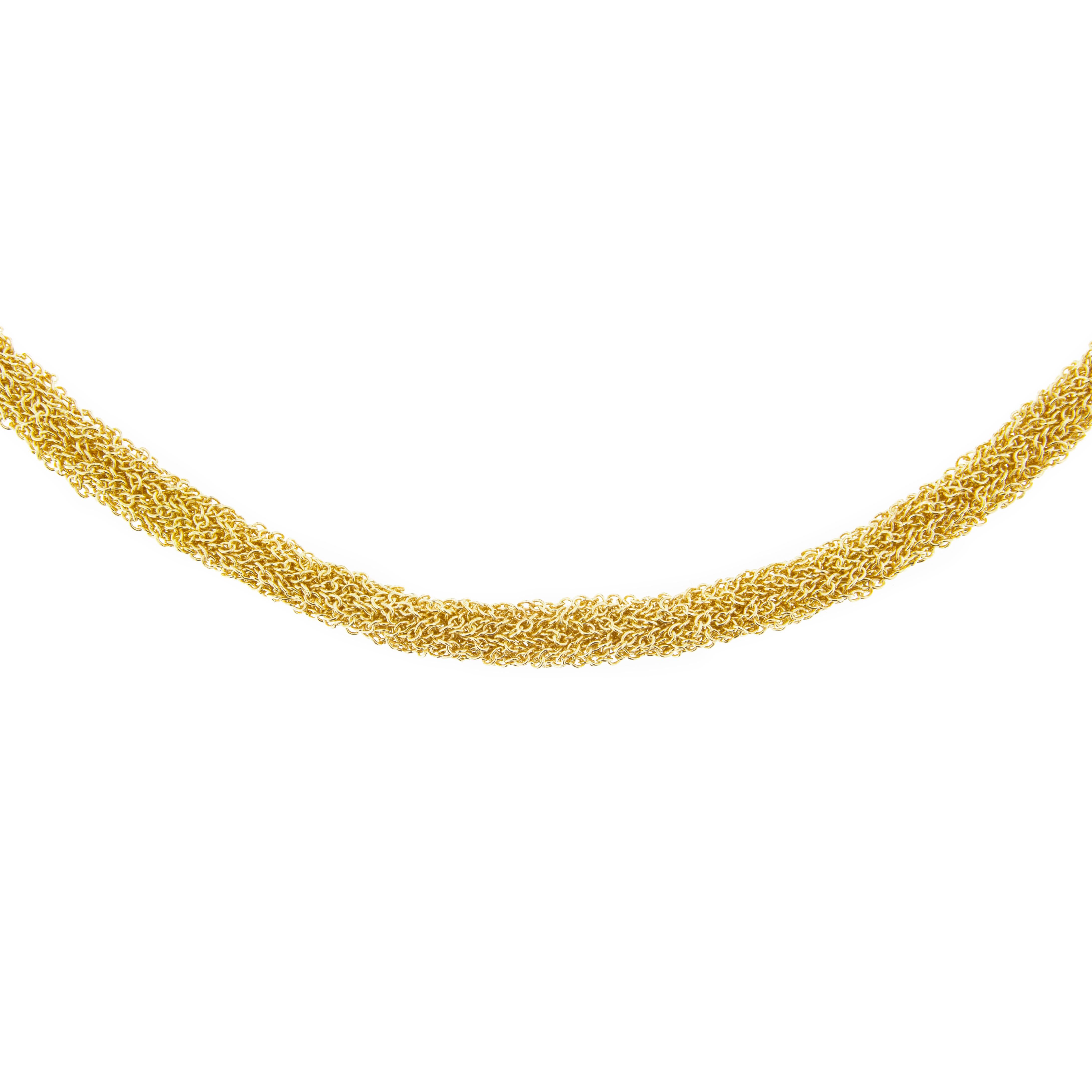 Alex Jona Gold-Plate Sterling Silver Woven Chain Necklace In New Condition For Sale In Lugano, CH