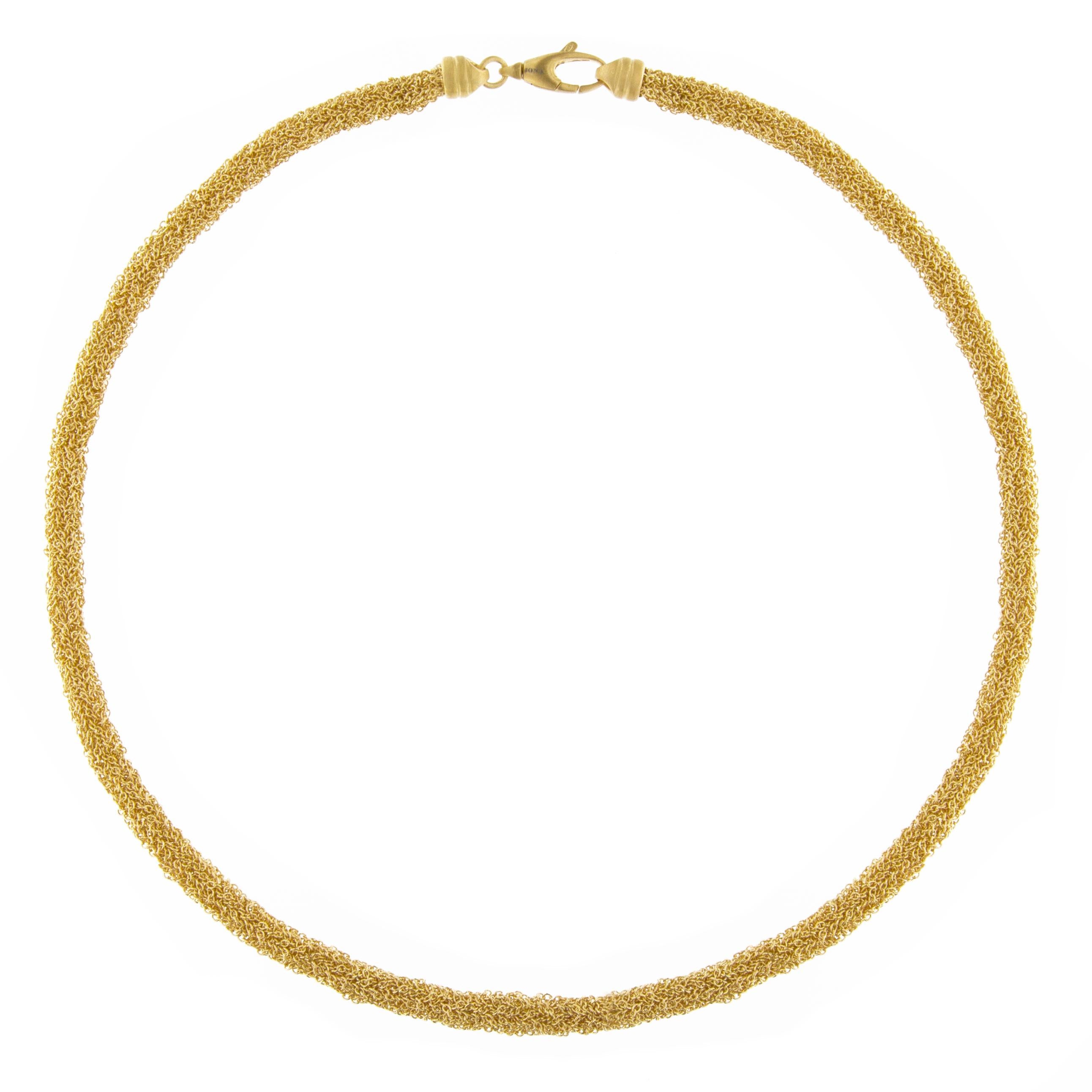 Jona Gold-Plate Sterling Silver Woven Chain Necklace