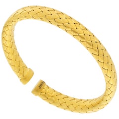 Alex Jona Gold-Plated Sterling Silver Basket Weave Bangle Bracelet