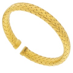 Jona Gold-Plated Sterling Silver Basket Weave Bangle Bracelet