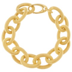 Jona - Bracelet en chaîne à maillons en argent sterling plaqué or