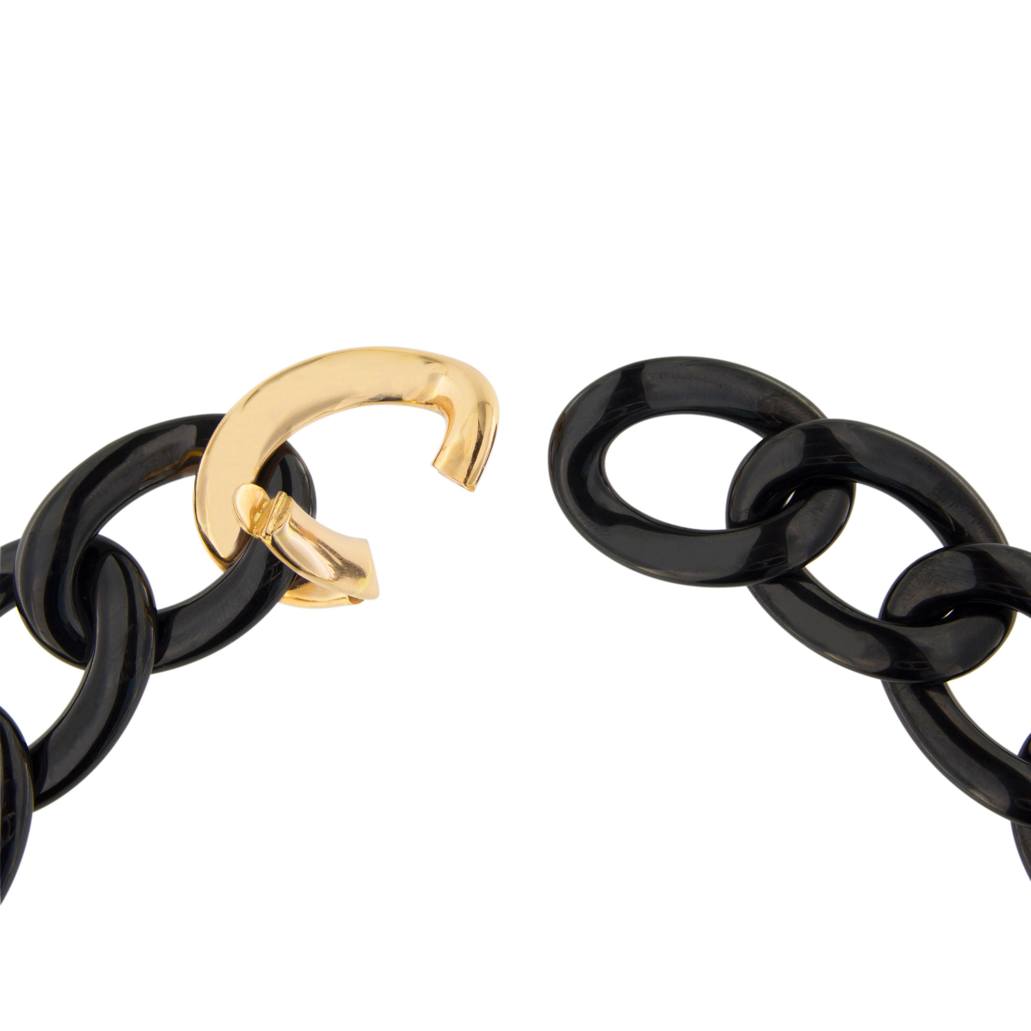 Jona High-Tech Black Ceramic 18 Karat Rose Gold Curb-Link Necklace 1