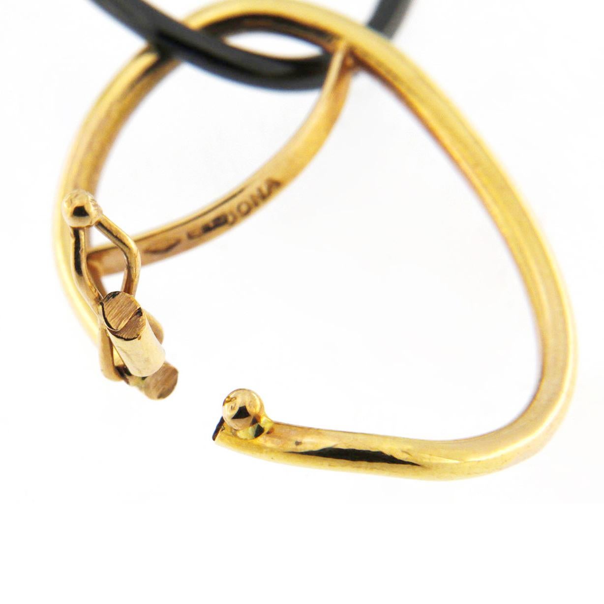 Jona High-Tech Black Ceramic 18 Karat Yellow Gold Groumette Link Bracelet 2