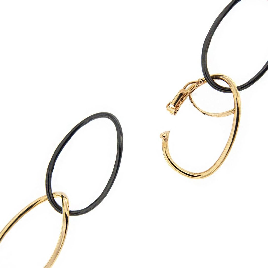 Donna Alex Jona, collana in ceramica nera high-tech e oro 18 carati A Link in vendita