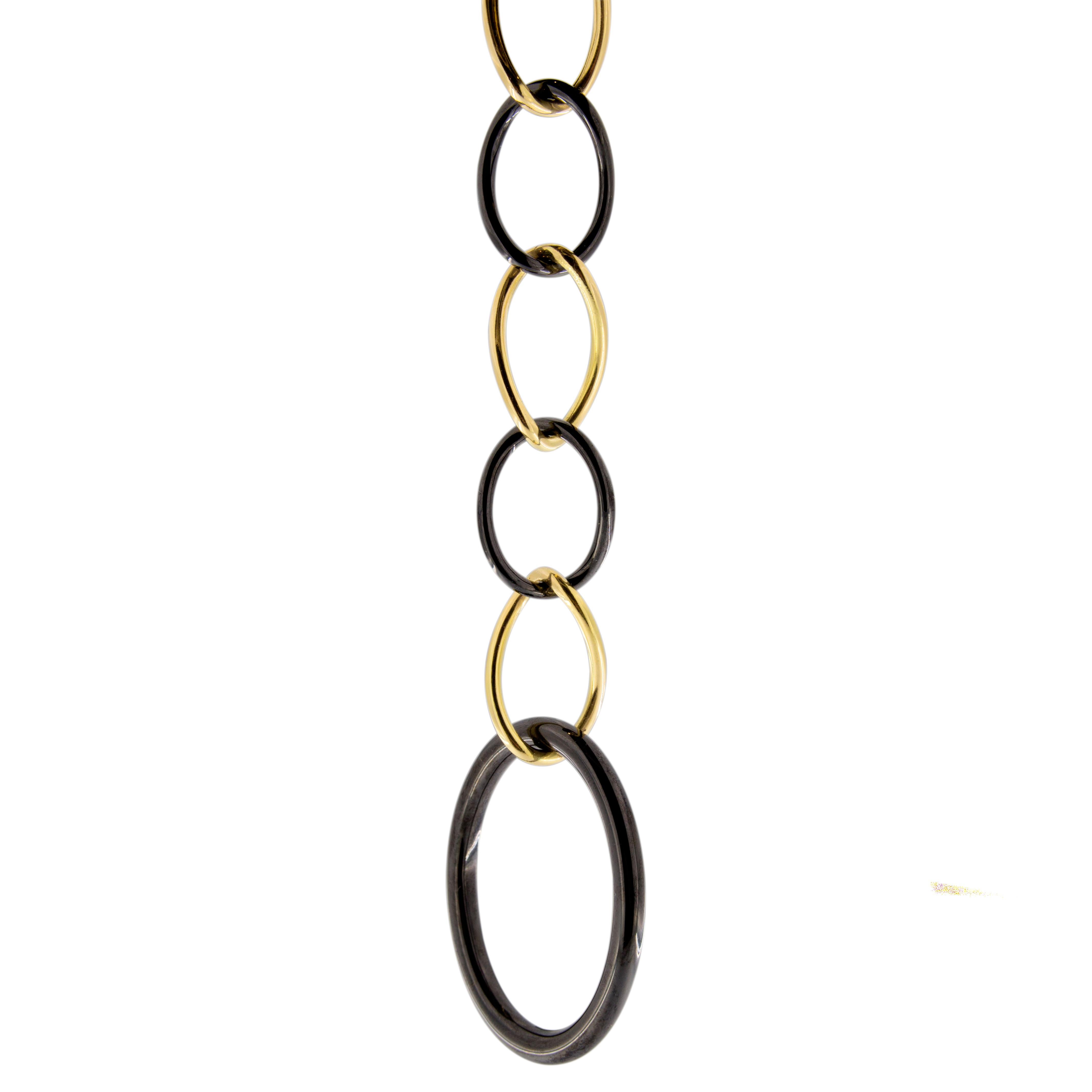 Alex Jona High-Tech Black Ceramic Yellow Gold Curb-Link Necklace For Sale 4