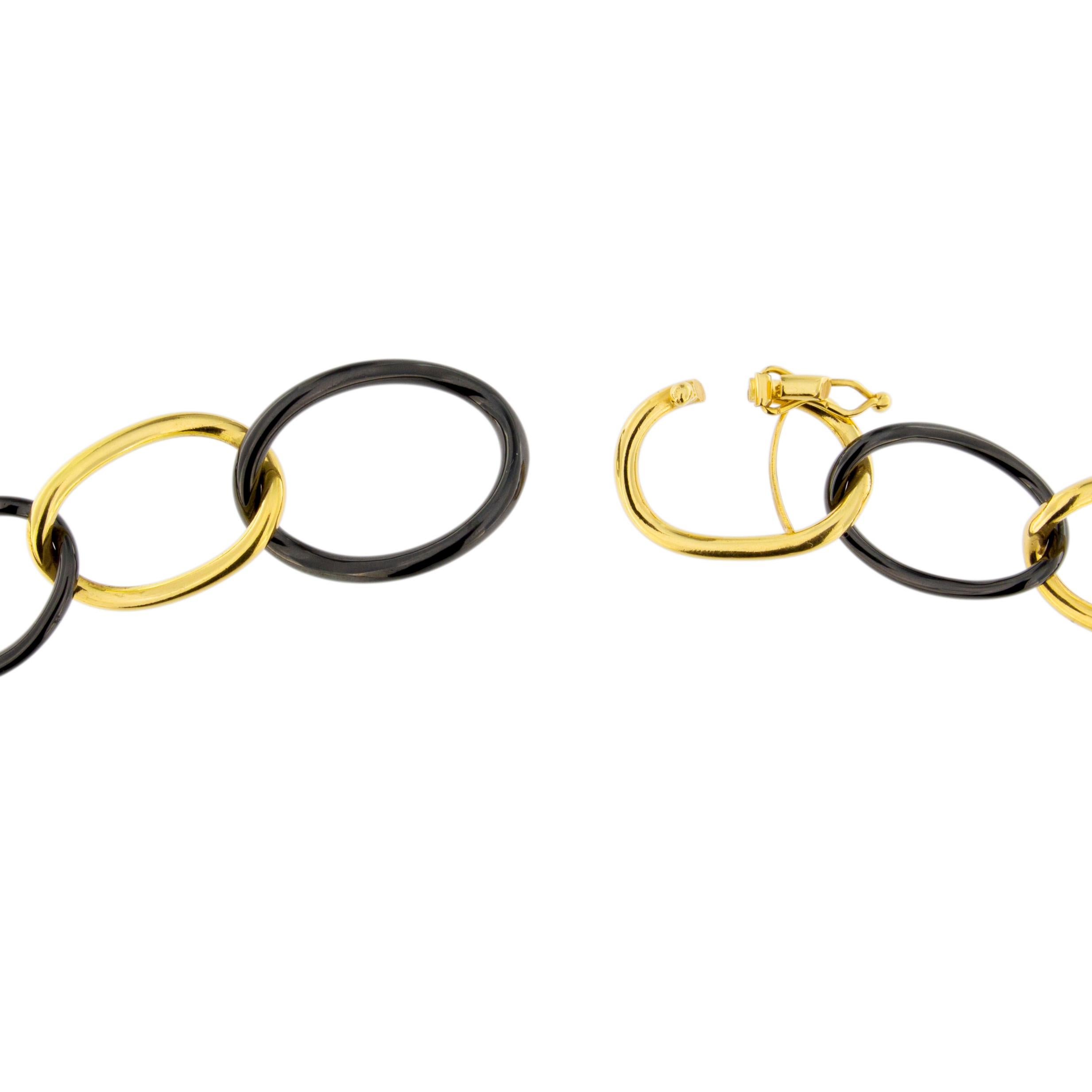 Jona High-Tech Black Ceramic Yellow Gold Curb-Link Necklace 1
