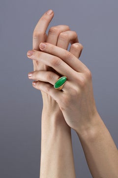 Jona Jadeite Jade 18 Karat Yellow Gold Ring Band