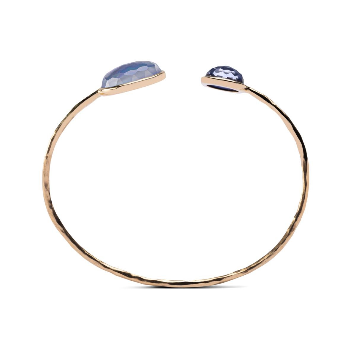 Women's Alex Jona Lapis Lazuli Quartz 18 Karat Gold Bangle Bracelet For Sale