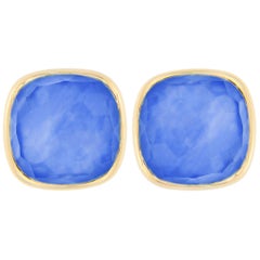 Alex Jona - Boucles d'oreilles en or jaune 18 carats:: quartz et lapis-lazuli