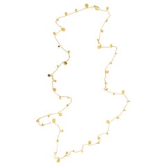 Alex Jona Multi Coin 18 Karat Yellow Gold Long Chain Necklace