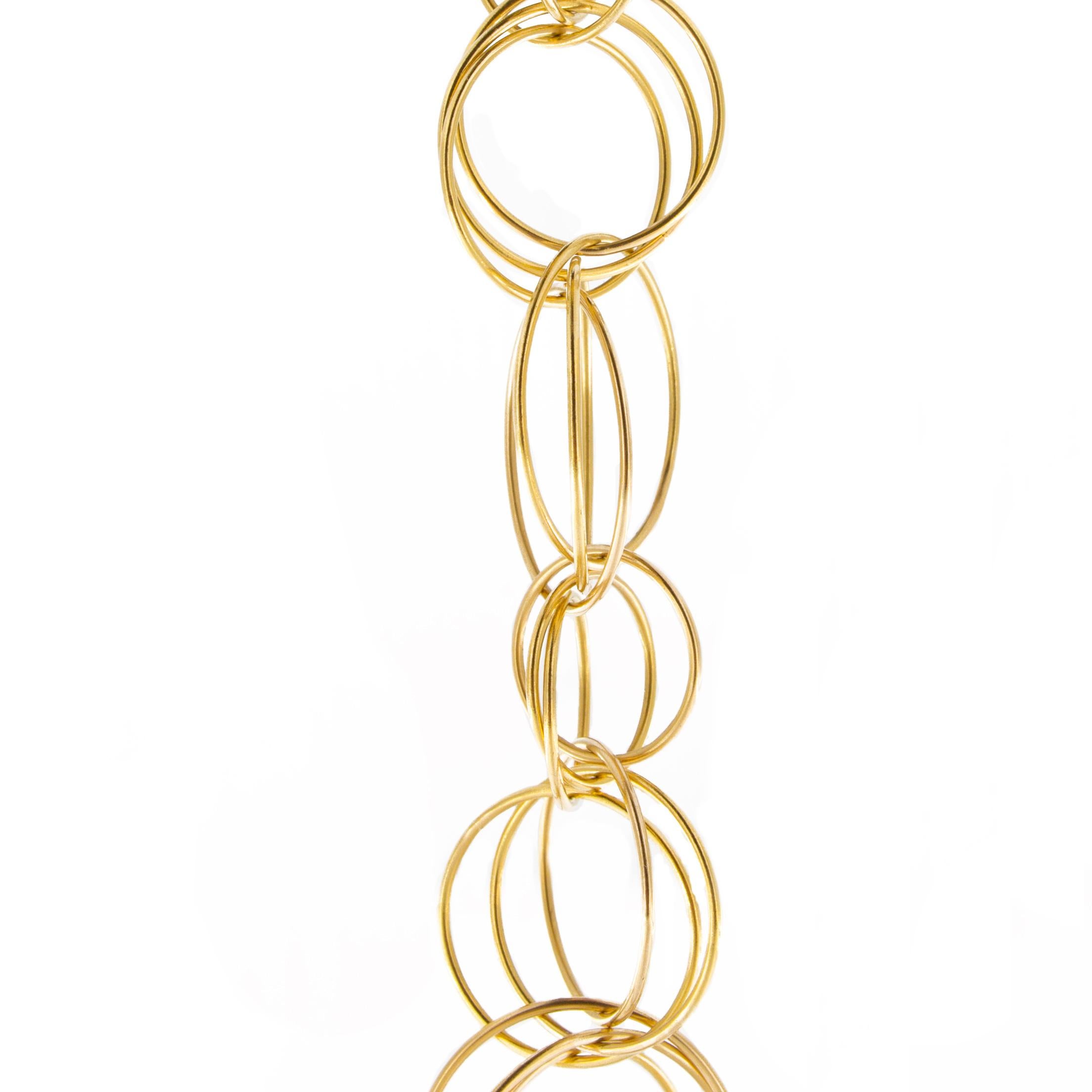 Contemporary Jona Multiple Interlocking Hoop 18 Karat Yellow Gold Necklace