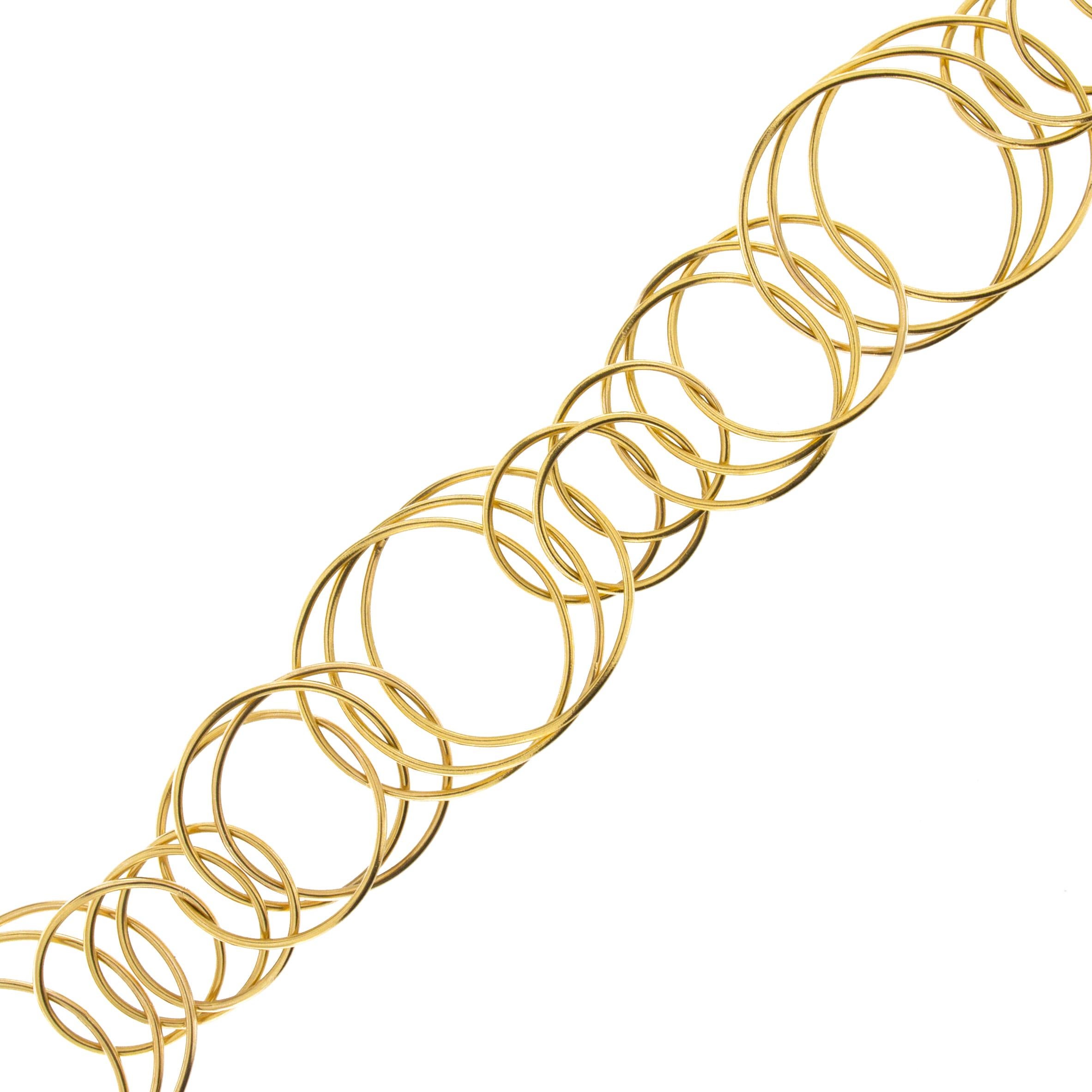 Jona Multiple Interlocking Hoop 18 Karat Yellow Gold Necklace 1