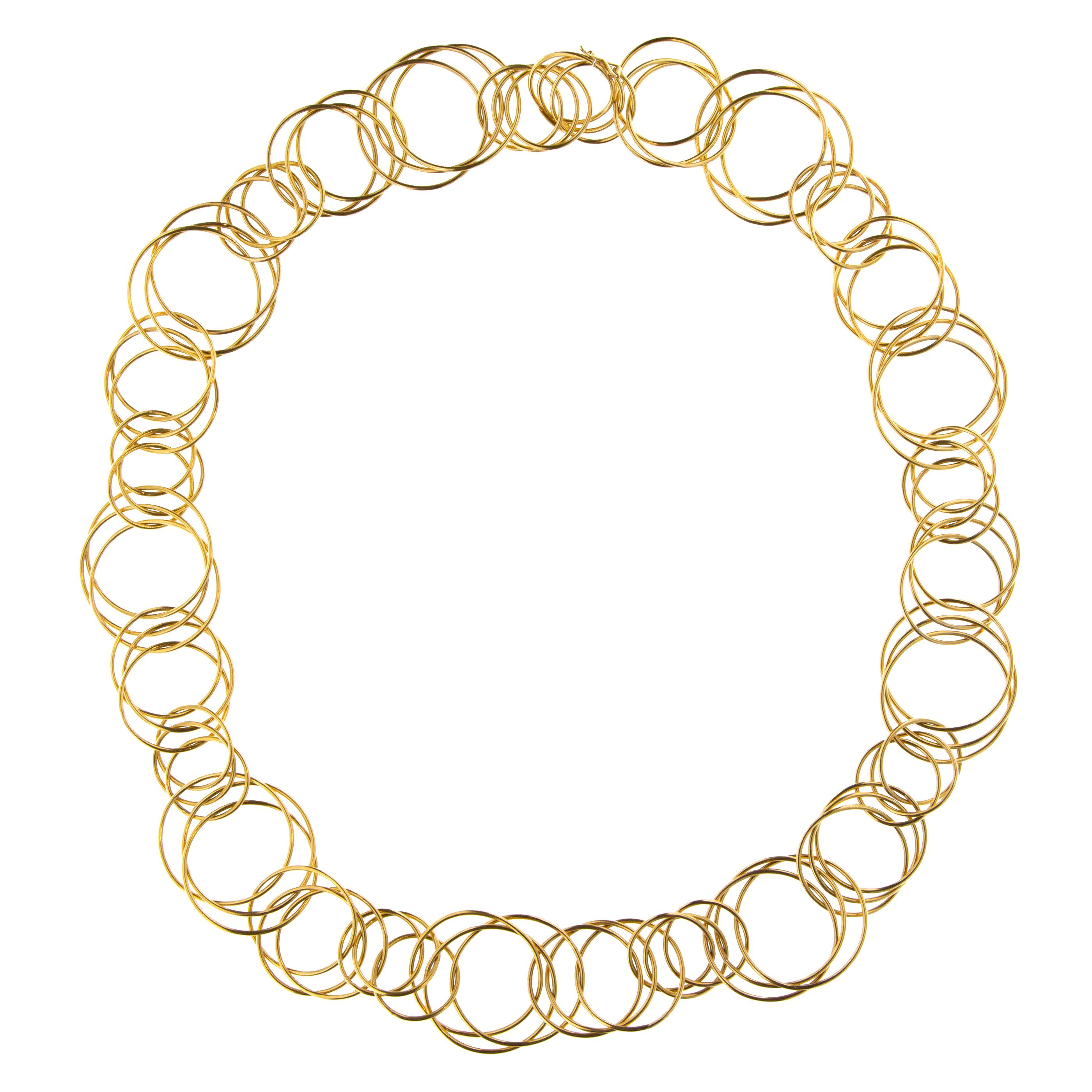 Jona Multiple Interlocking Hoop 18 Karat Yellow Gold Necklace
