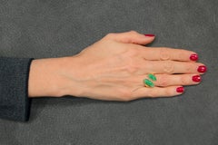 Anello di giada birmana Nature Jona in oro giallo 18 carati