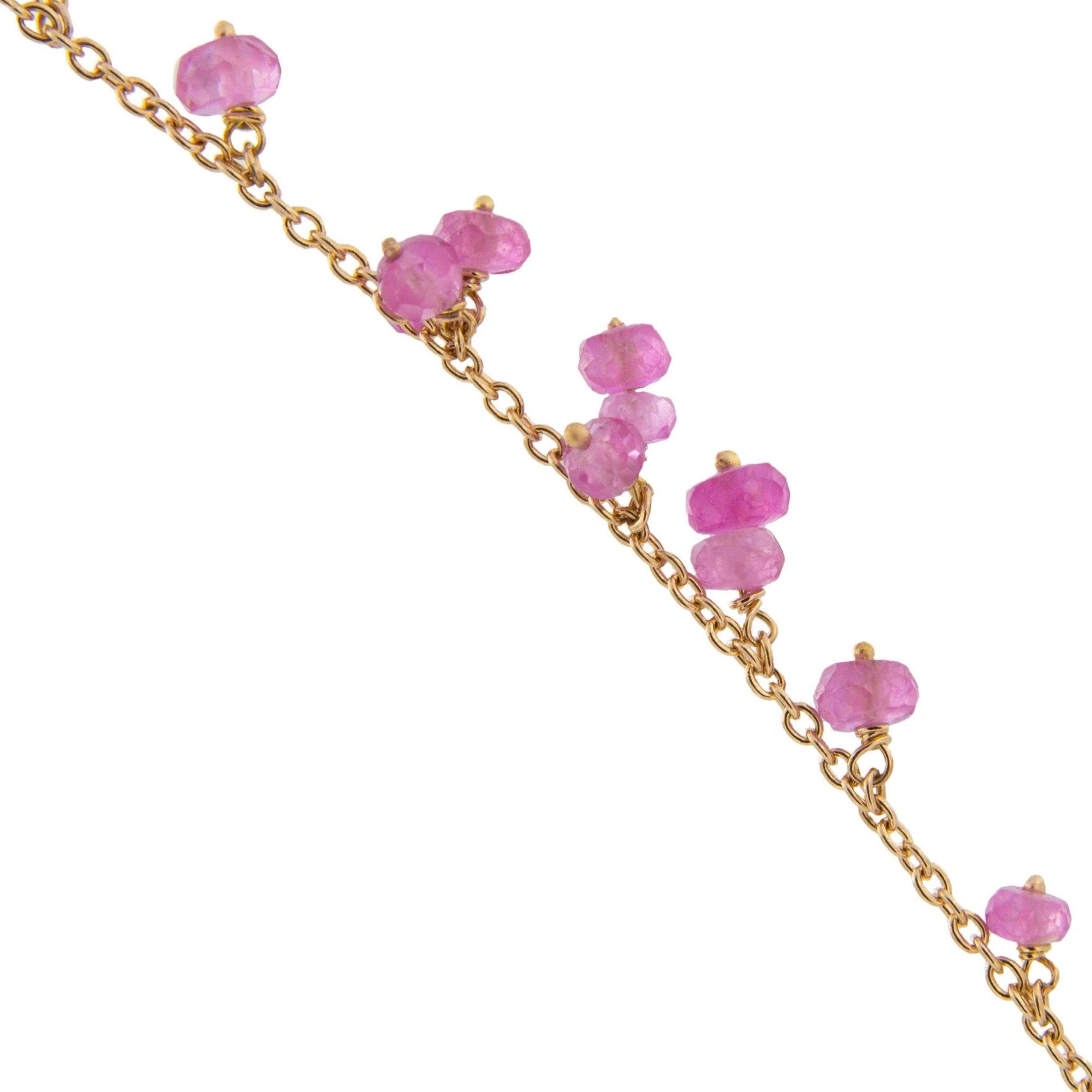 Women's or Men's Alex Jona Pink Sapphire 18 Karat Rose Gold Bracelet