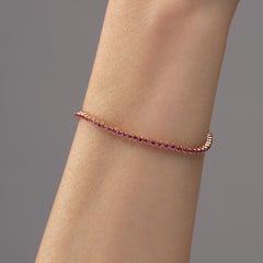 Alex Jona Zafiro rosa Pulsera de tenis de oro rosa de 18 quilates