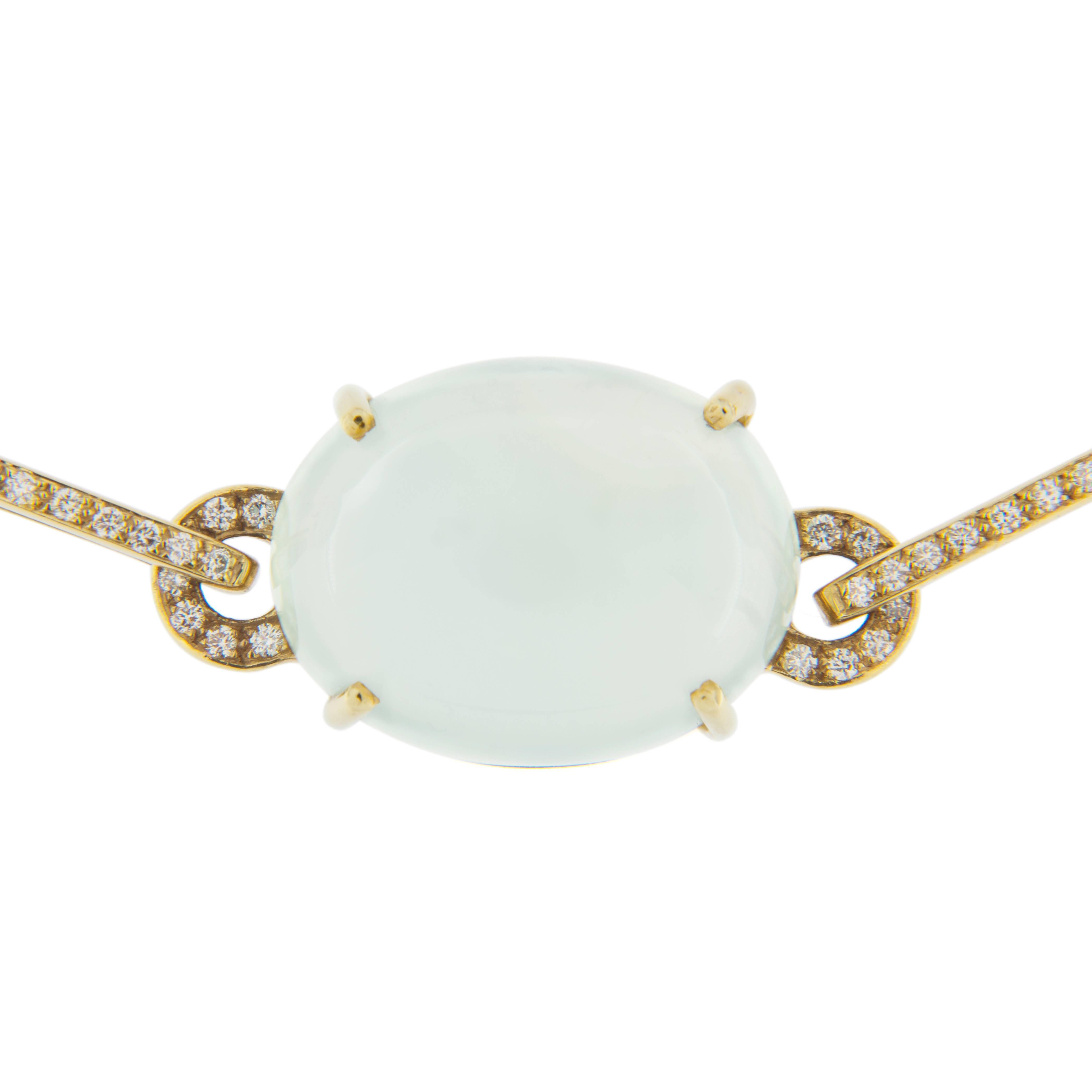 Women's Jona Prehnite Citrine White Diamond 18 Karat Yellow Gold Necklace