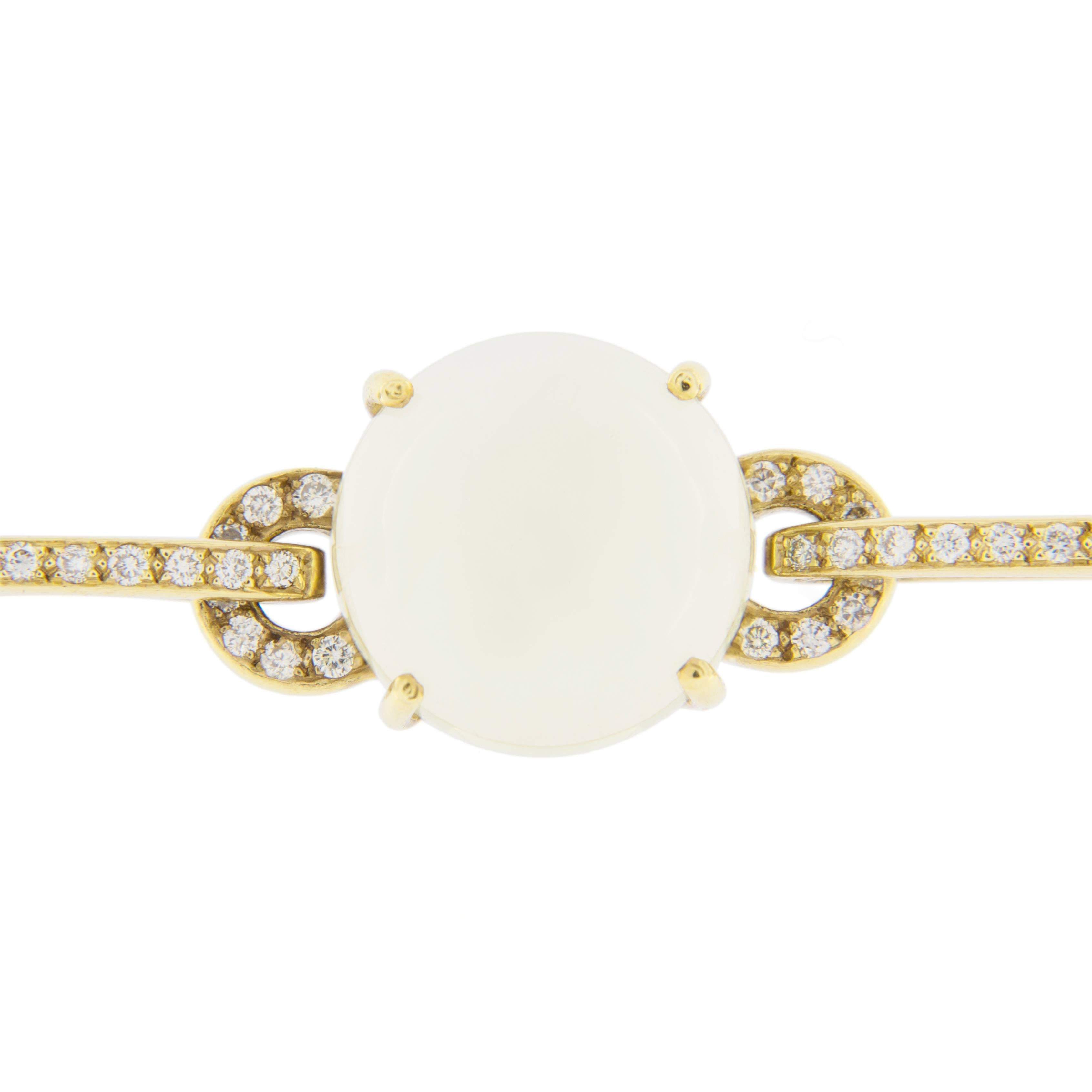 Jona Prehnite Citrine White Diamond 18 Karat Yellow Gold Necklace 1
