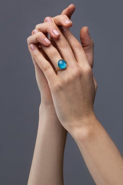 Alex Jona Quarz Amazonit 18 Karat Gelbgold Ring