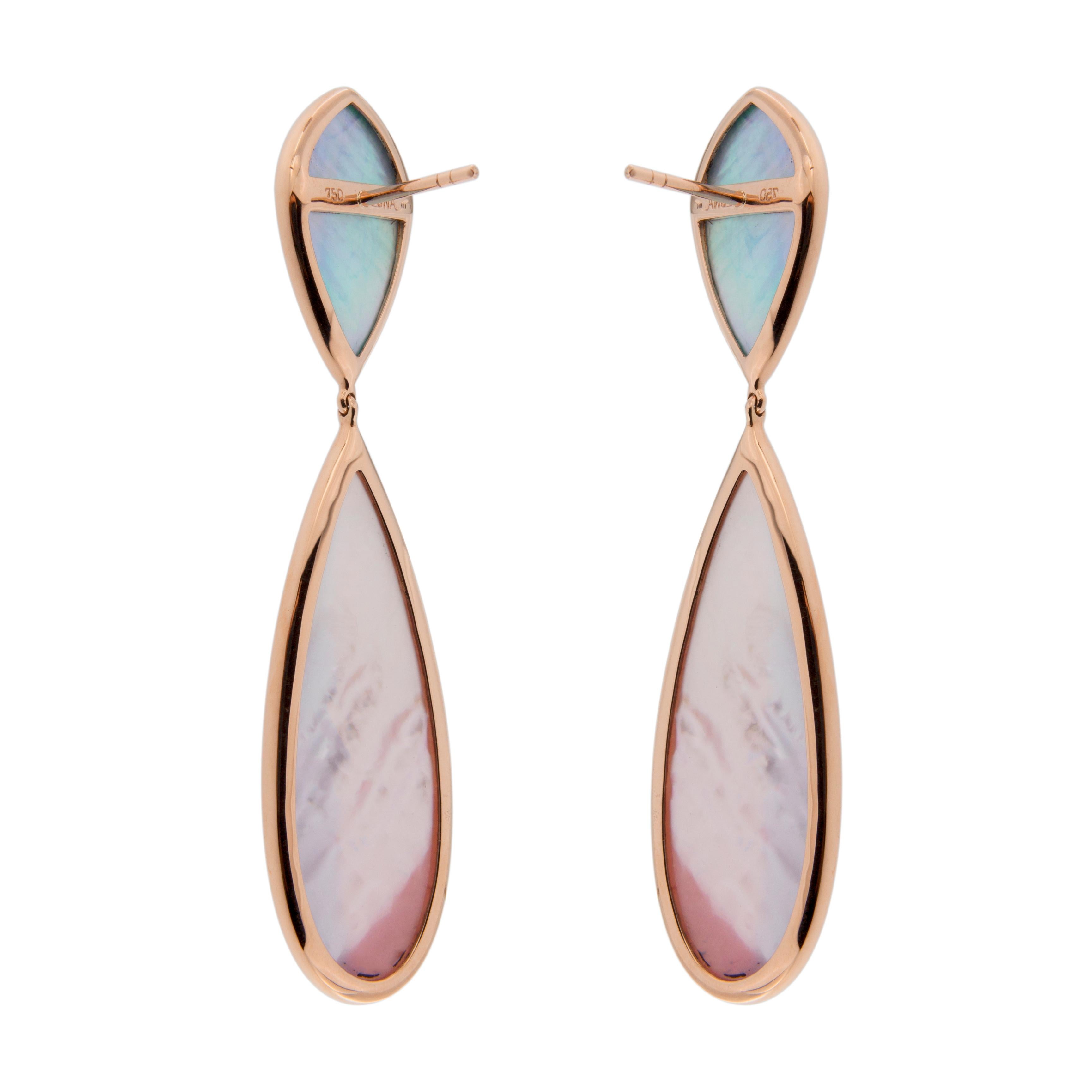 Women's Jona Rhodolite Apatite Quartz 18 Karat Rose Gold Drop Earrings