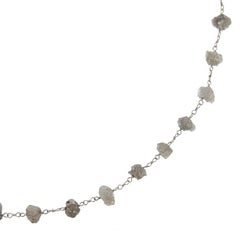 Alex Jona Rough Ice Grey Diamond 18 Karat White Gold Necklace