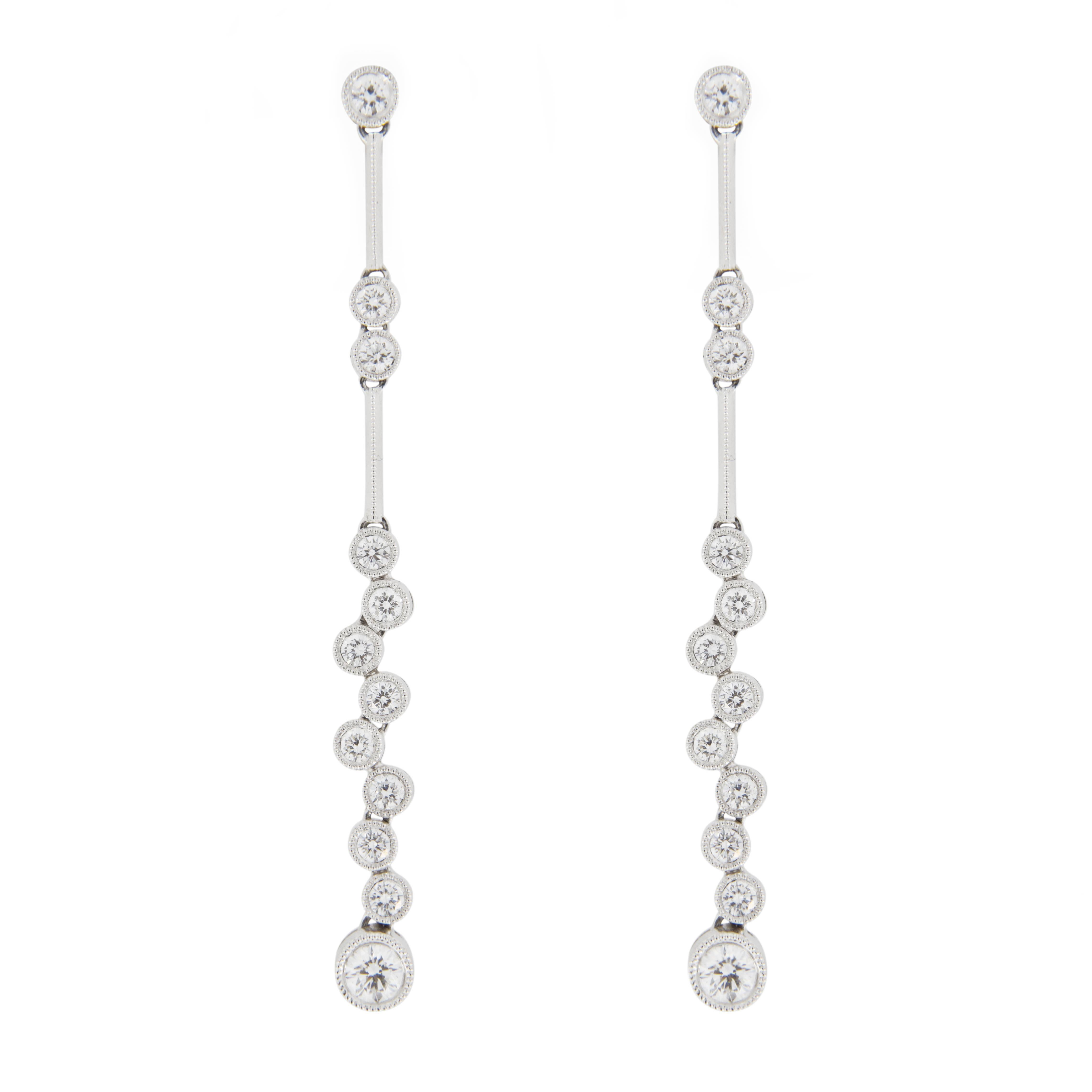 Jona White Diamond 18 Karat White Gold Bubble Drop Earrings
