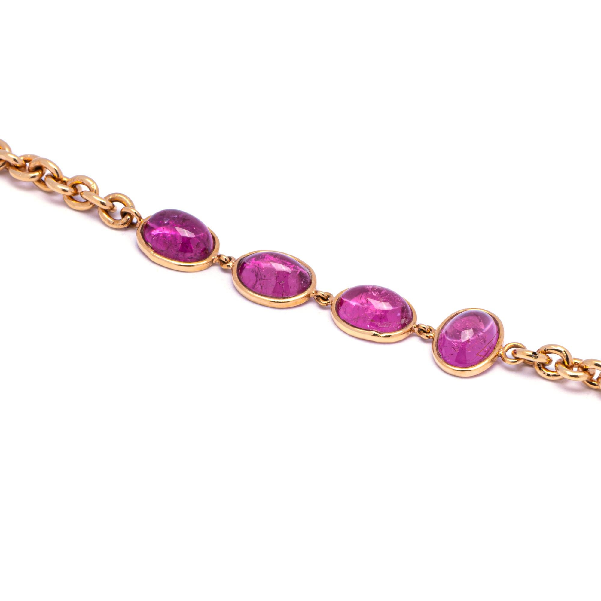 Women's Alex Jona Rubellite Moonstone 18 K Rose Gold Pendant Necklace For Sale