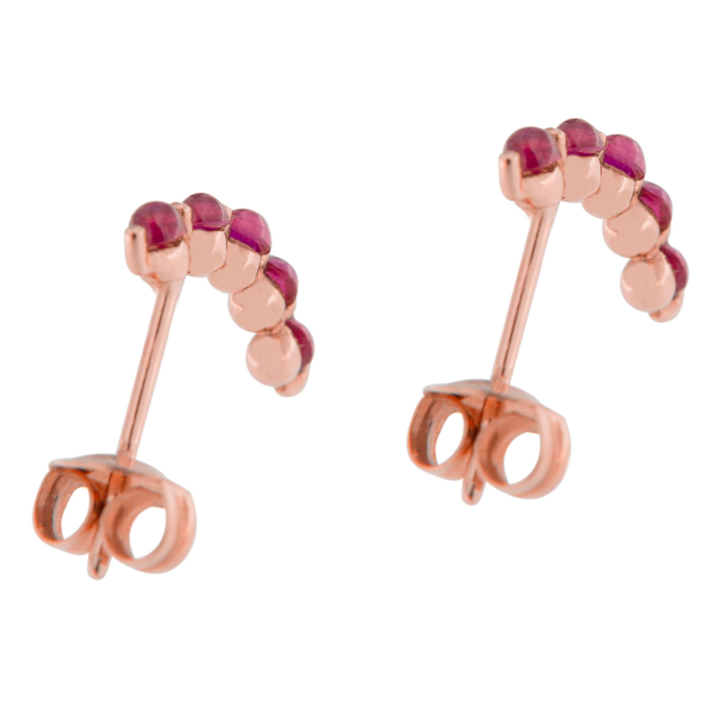 Jona Ruby 18 Karat Pink Gold Post Earrings 1