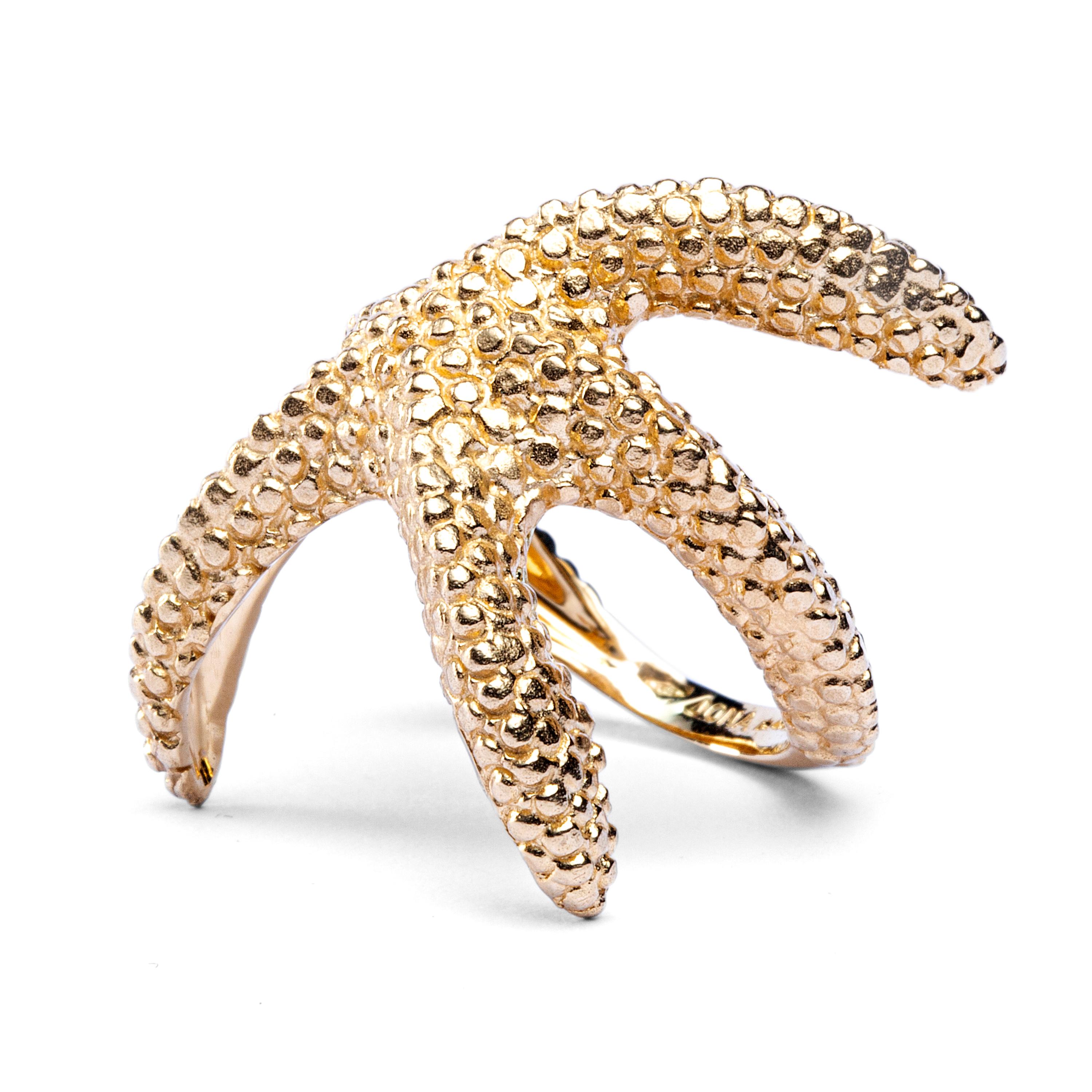 Alex Jona Starfish 18 Karat Yellow Gold Ring In New Condition In Torino, IT