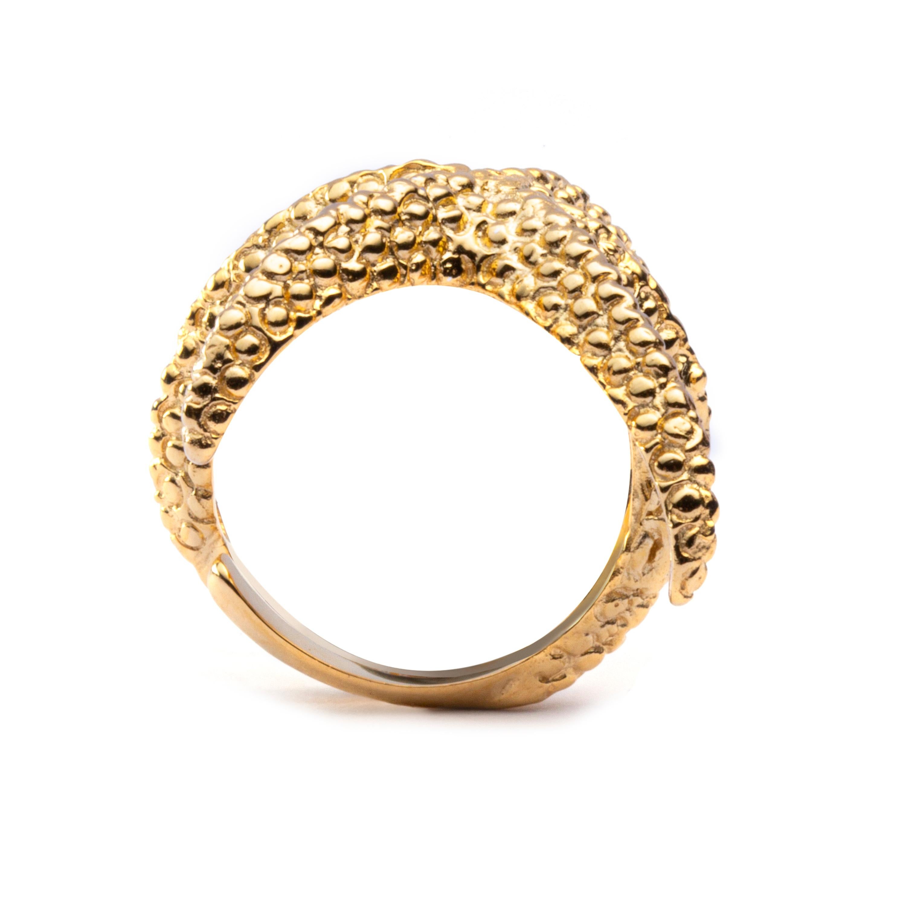 Women's or Men's Alex Jona Starfish 18 Karat Yellow Gold Ring