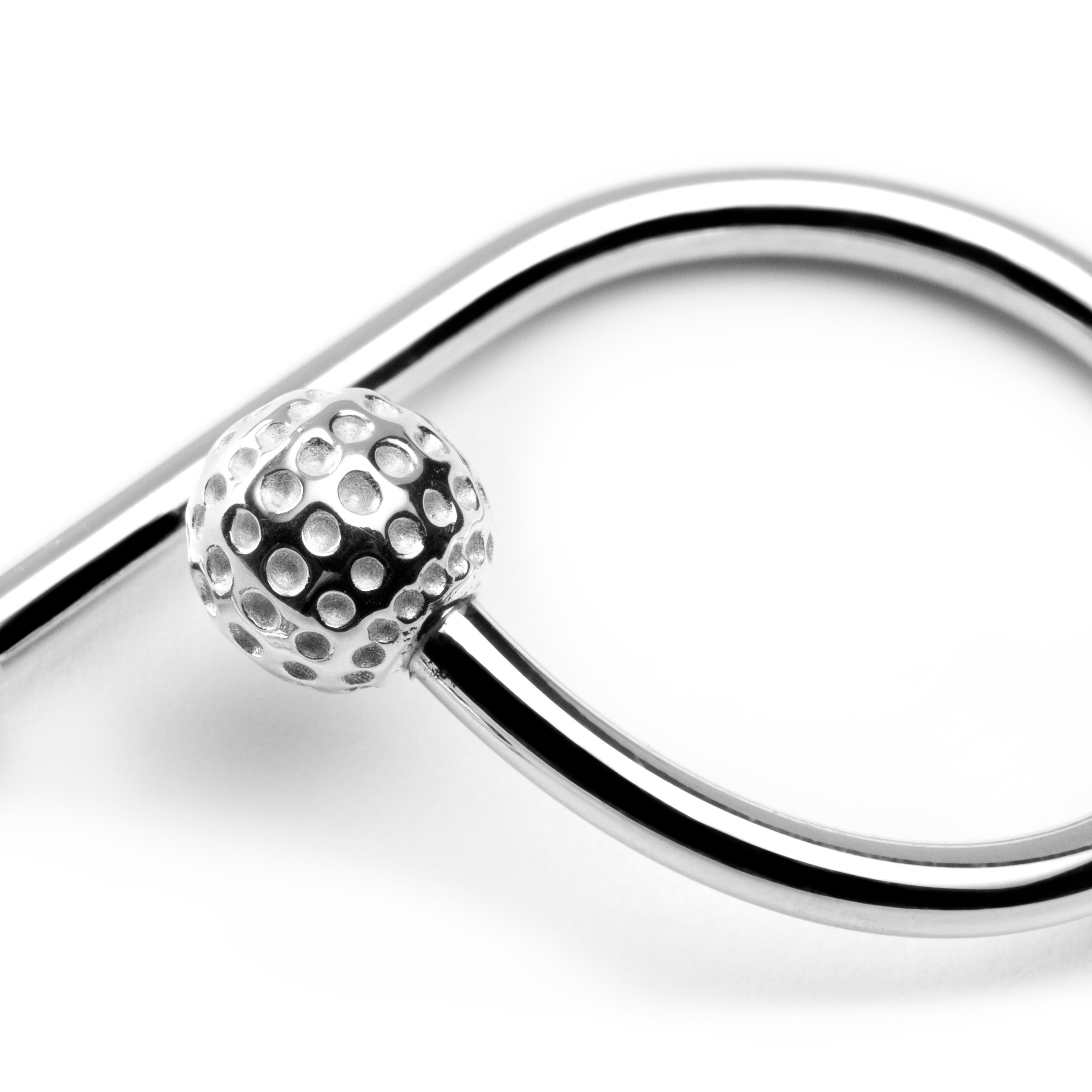 Alex Jona Sterling Silver Ball and Golf-Club Key Holder In New Condition In Lugano, CH
