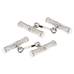 Jona Sterling Silver Bamboo Bar Cufflinks