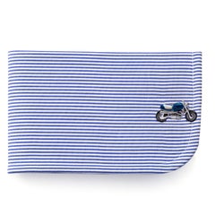 Alex Jona Sterling Silver Blue Enamel Motorcycle Cufflinks