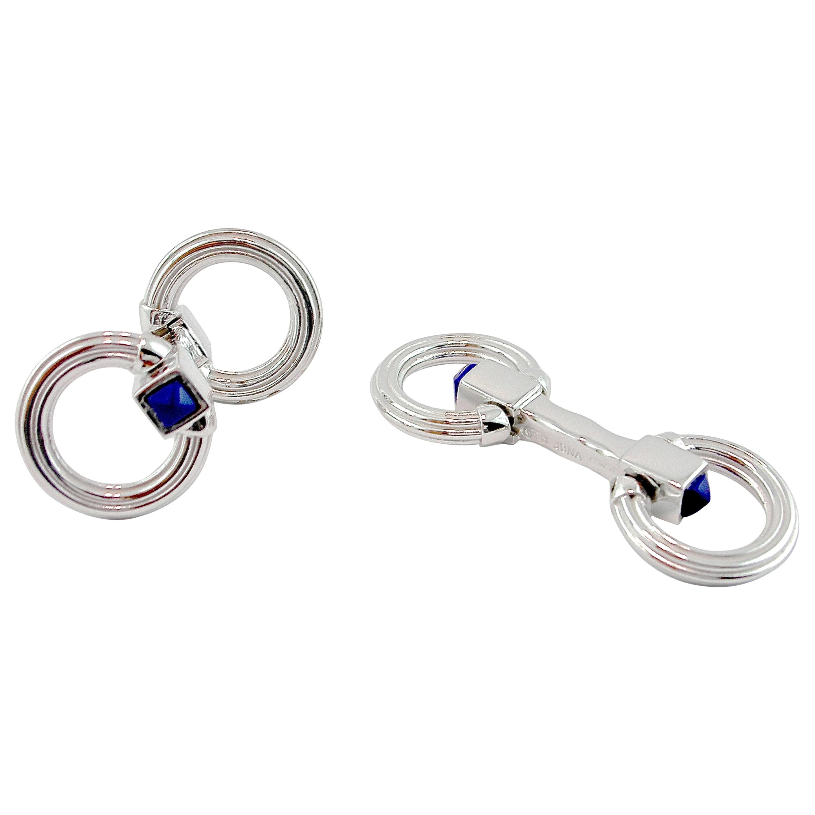Cufflink Rings Jona Sterling Silver Double Ring Folding Cufflinks at 1stDibs