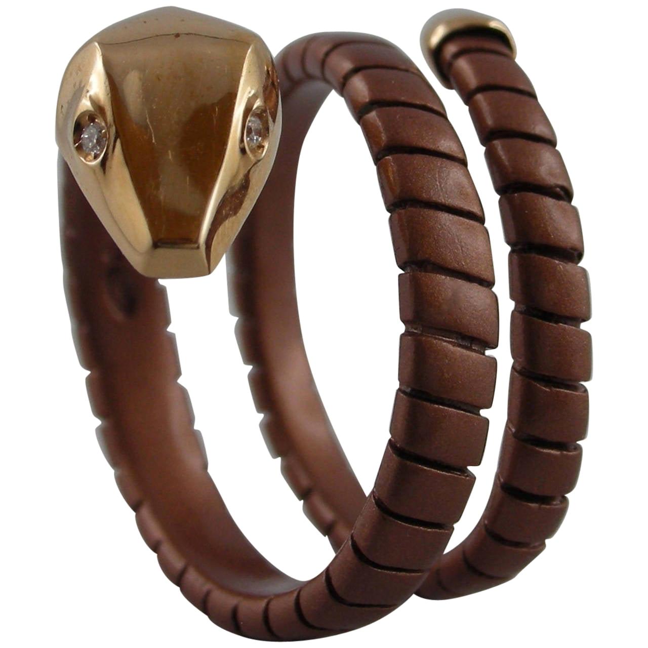 Jona Sterling Silver Gold Coil Snake Ring