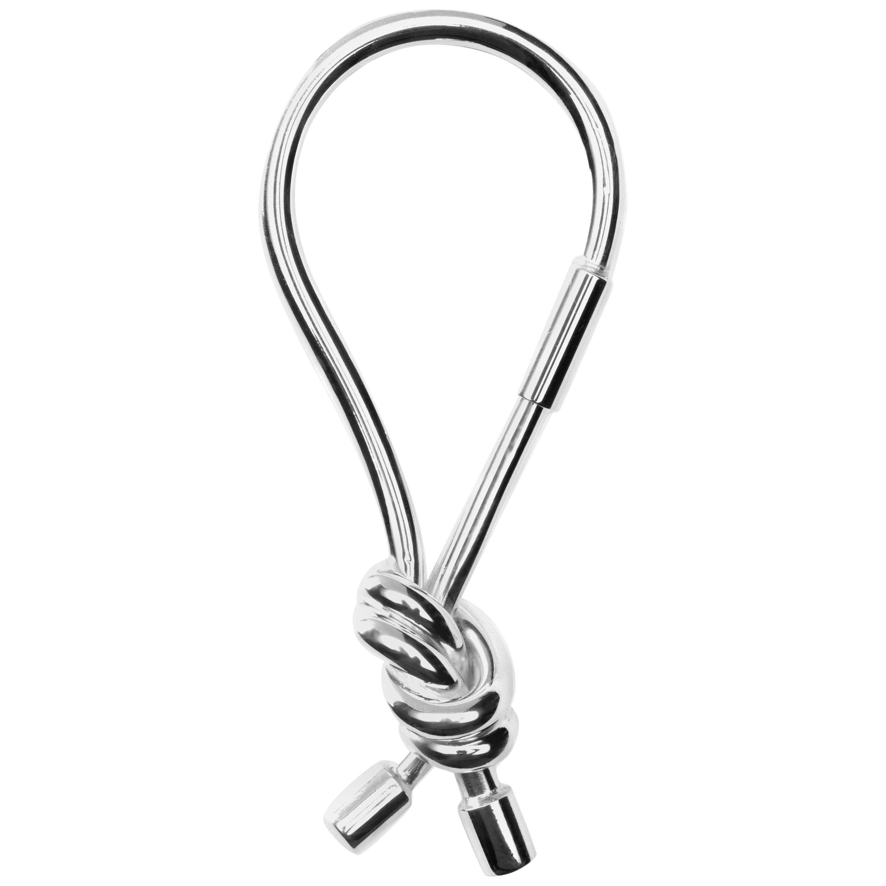 Sterlingsilber-Schlüsselanhänger mit marineblauem Knoten
