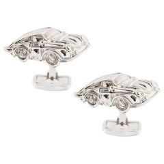 Jona Sterling Silver Rhodium-Plated Porsche Cufflinks