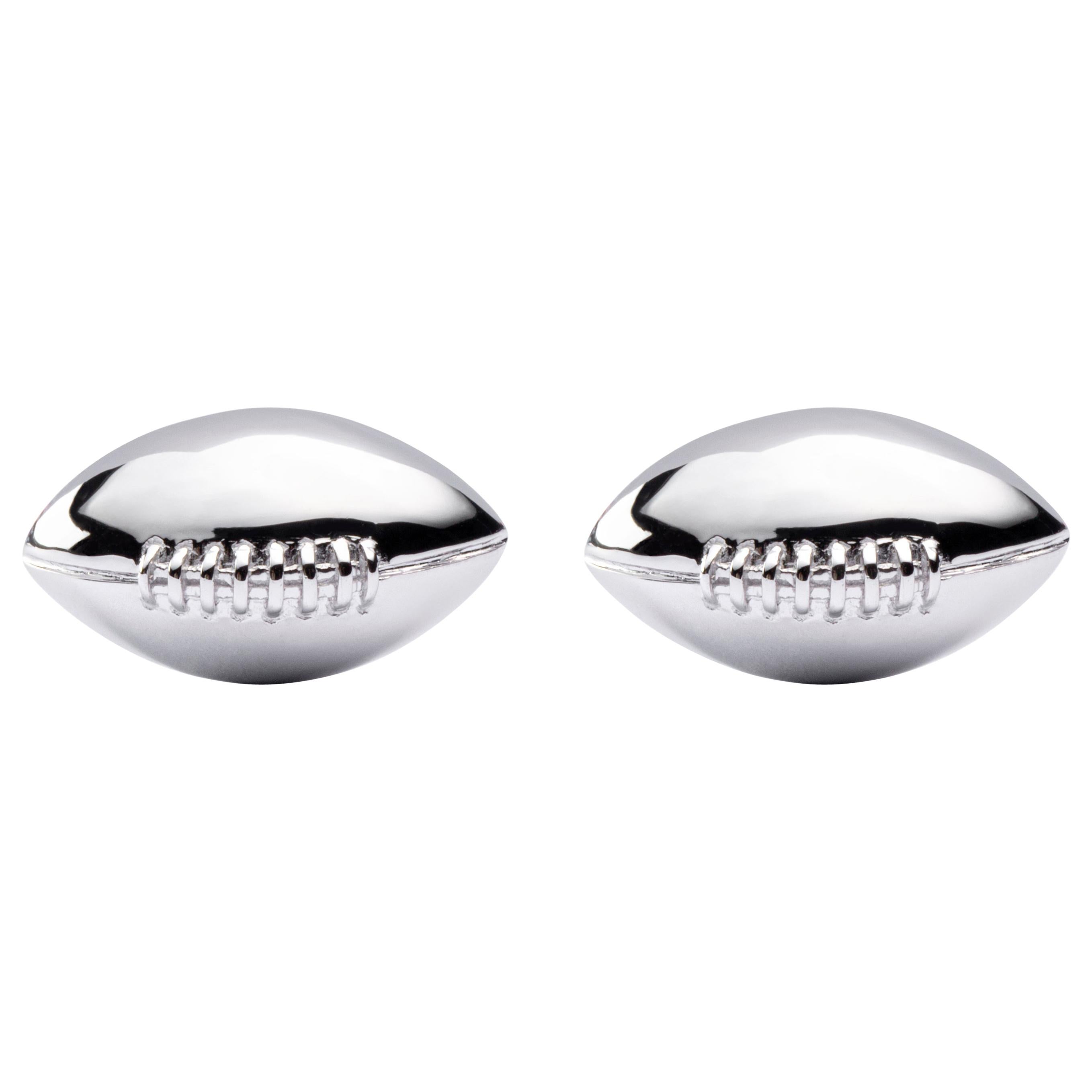 Jona Sterling Silver Rugby Ball Cufflinks