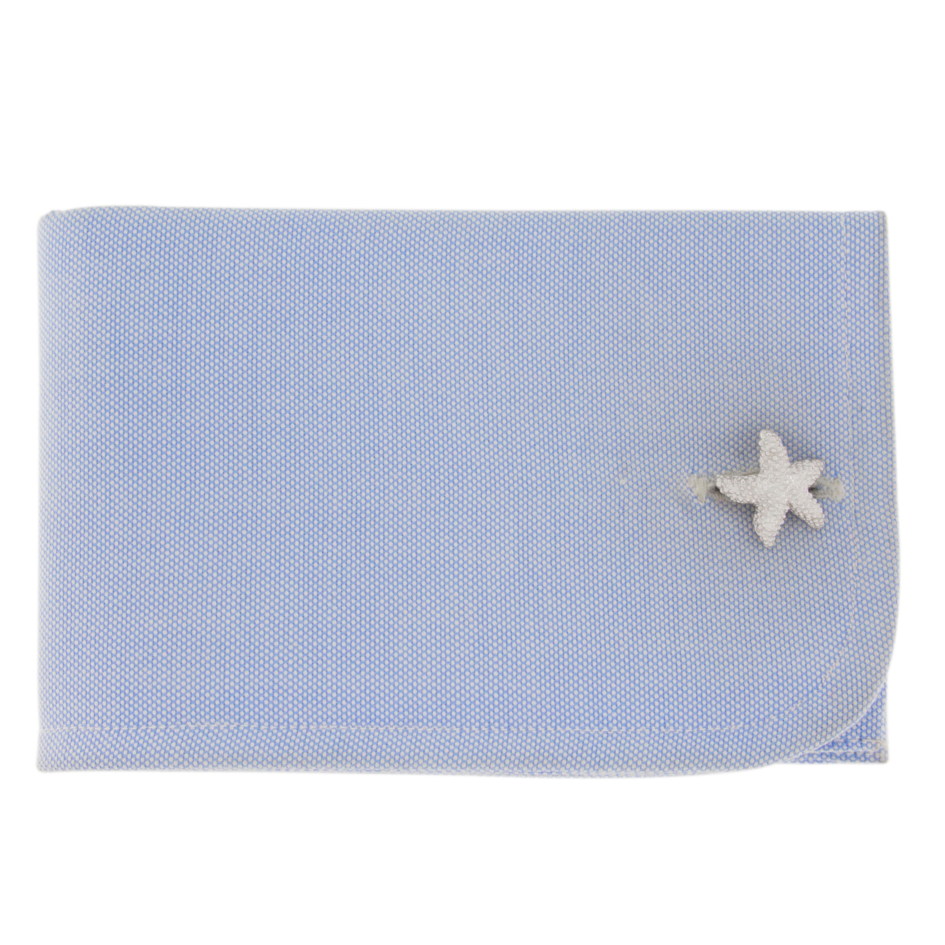 Jona design collection, hand crafted in Italy, starfish sterling silver rhodium plated cufflinks.  Marked JONA.
All Jona jewelry is new and has never been previously owned or worn. Each item will arrive at your door beautifully gift wrapped in Jona