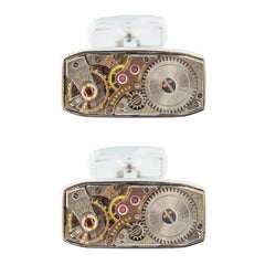 Alex Jona Sterling Silver Vintage Watch Movement Cufflinks