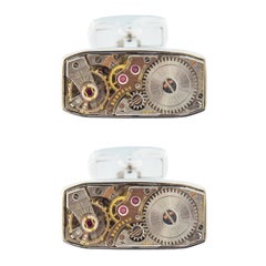 Alex Jona Sterling Silver Vintage Watch Movement Cufflinks